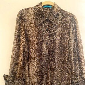 Alice + Olivia Silk snakeskin print blouse Small